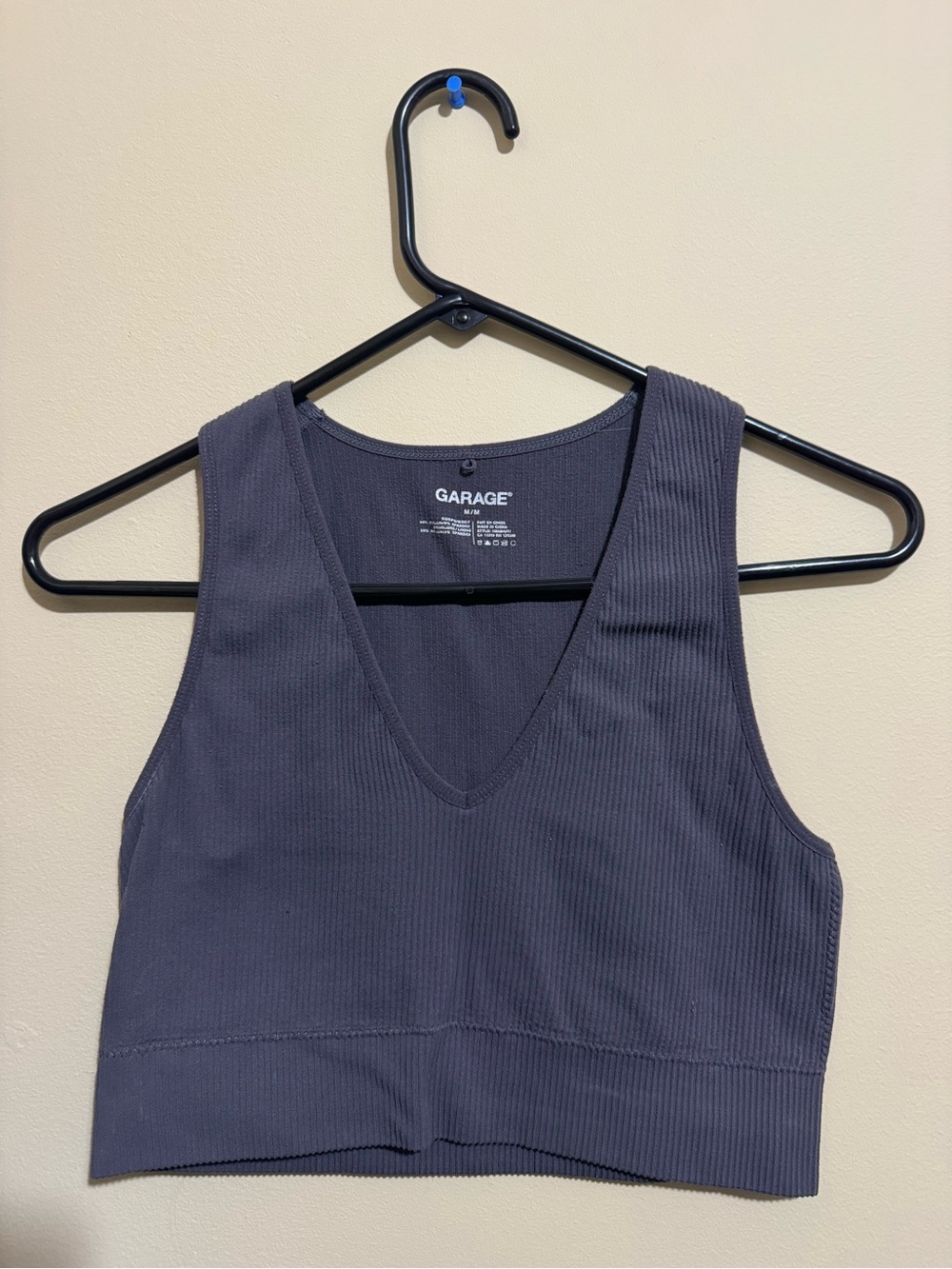 Garage Ribbed V-Neck Crop Top